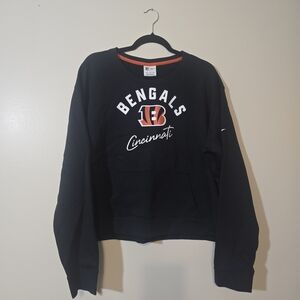 NFL Bengals Women's Black and Orange Sweatshirt